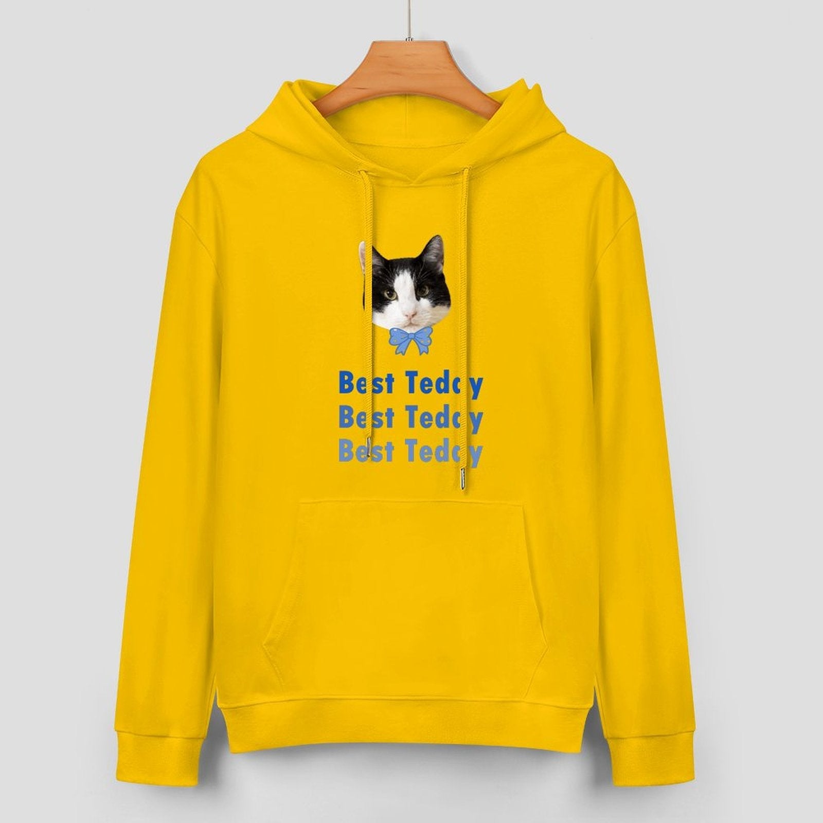 WEPRINTMEHoodieCustom Pet Face and Name Bow Tie Unisex Cotton Hoodie
