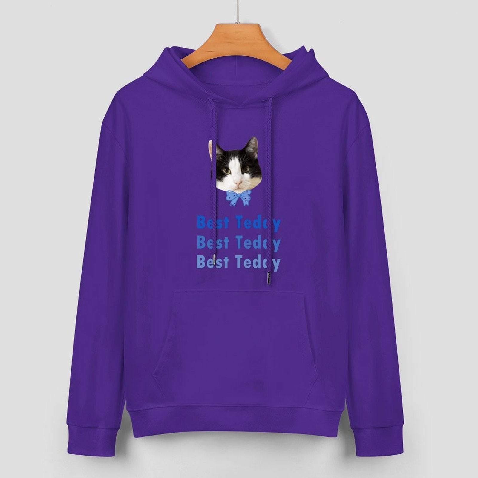 WEPRINTMEHoodieCustom Pet Face and Name Bow Tie Unisex Cotton Hoodie