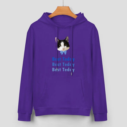 WEPRINTMEHoodieCustom Pet Face and Name Bow Tie Unisex Cotton Hoodie