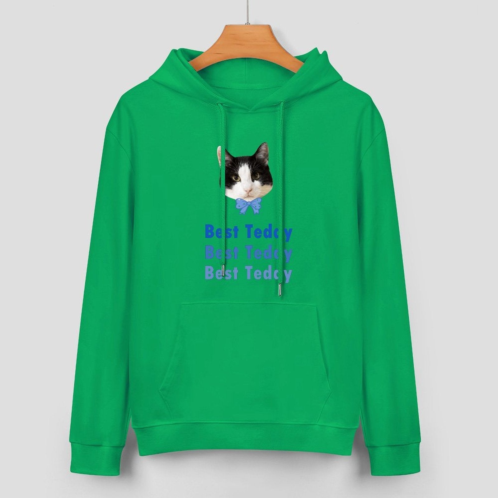 WEPRINTMEHoodieCustom Pet Face and Name Bow Tie Unisex Cotton Hoodie