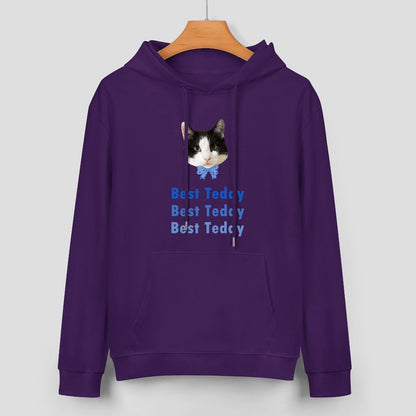 WEPRINTMEHoodieCustom Pet Face and Name Bow Tie Unisex Cotton Hoodie
