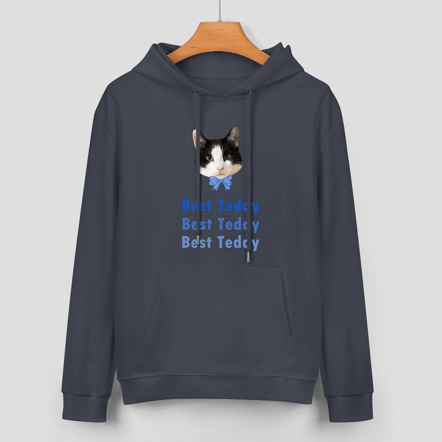 WEPRINTMEHoodieCustom Pet Face and Name Bow Tie Unisex Cotton Hoodie