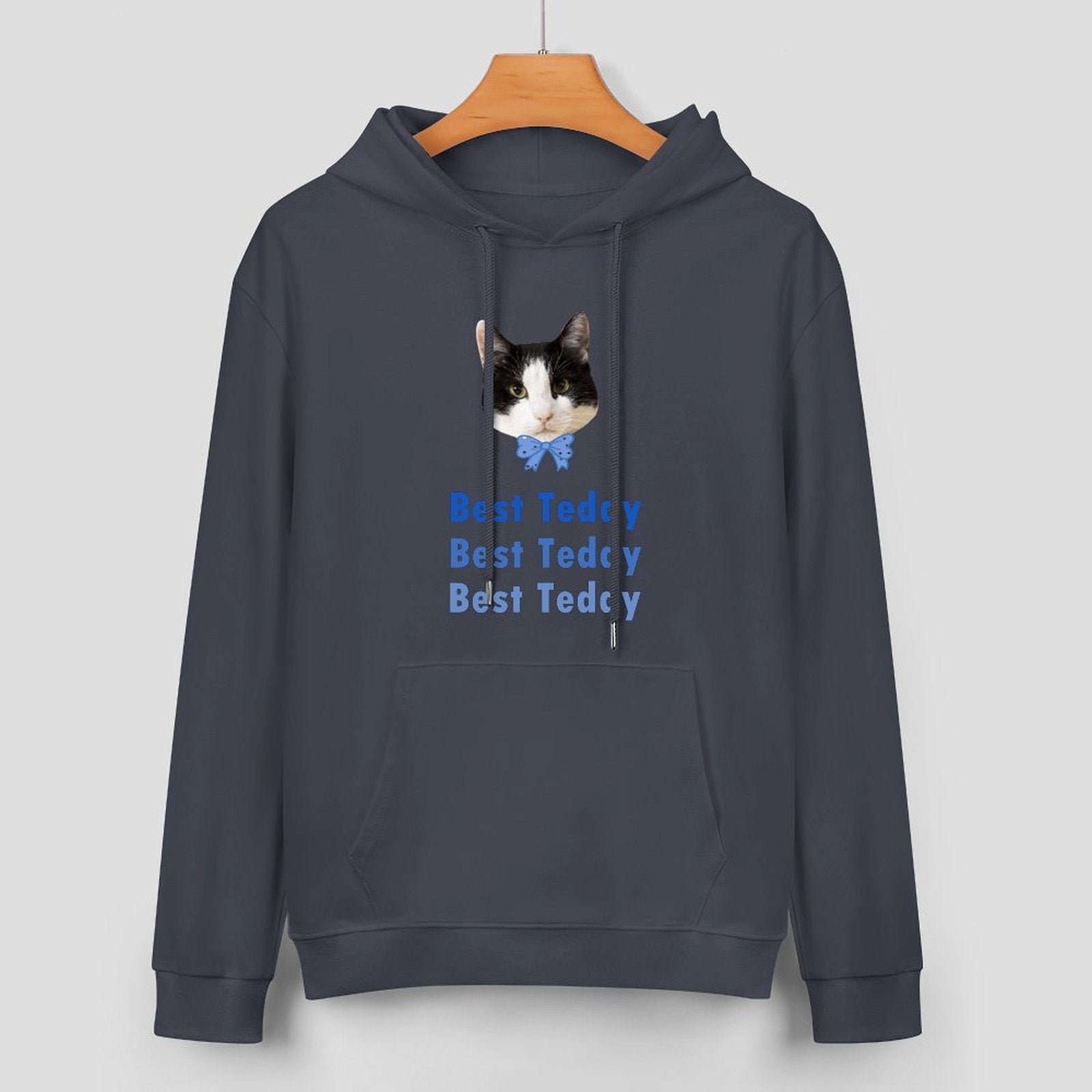 WEPRINTMEHoodieCustom Pet Face and Name Bow Tie Unisex Cotton Hoodie