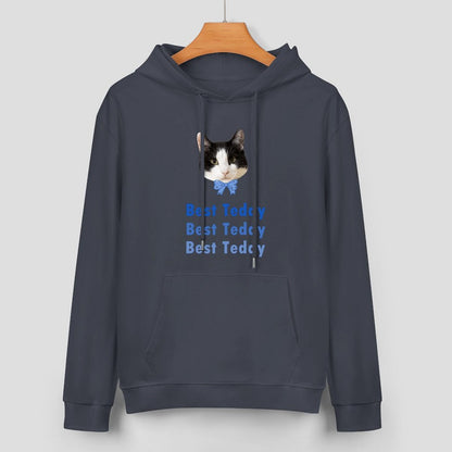 WEPRINTMEHoodieCustom Pet Face and Name Bow Tie Unisex Cotton Hoodie