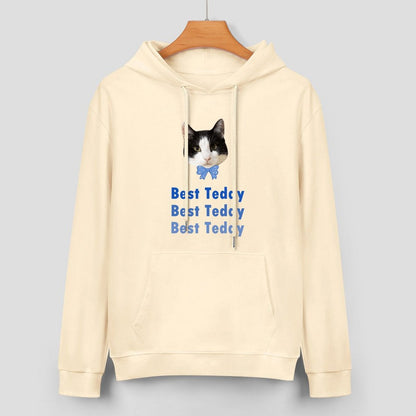 WEPRINTMEHoodieCustom Pet Face and Name Bow Tie Unisex Cotton Hoodie