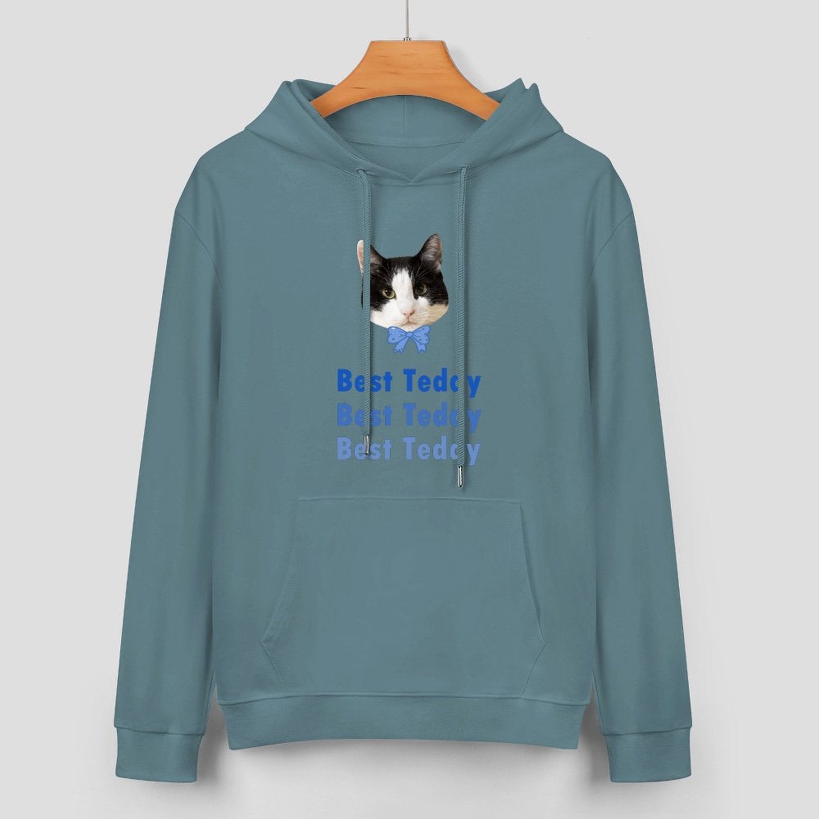 WEPRINTMEHoodieCustom Pet Face and Name Bow Tie Unisex Cotton Hoodie