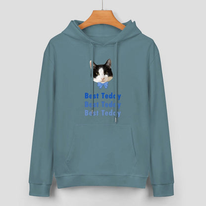 WEPRINTMEHoodieCustom Pet Face and Name Bow Tie Unisex Cotton Hoodie
