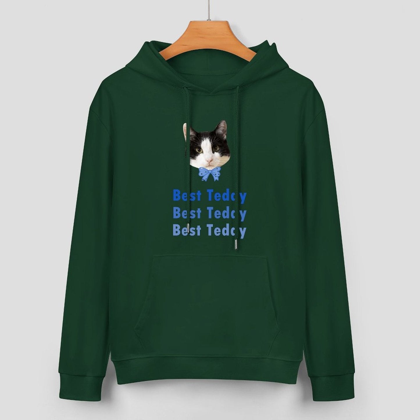 WEPRINTMEHoodieCustom Pet Face and Name Bow Tie Unisex Cotton Hoodie