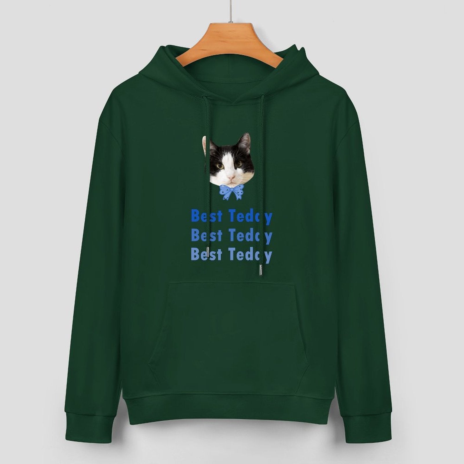 WEPRINTMEHoodieCustom Pet Face and Name Bow Tie Unisex Cotton Hoodie