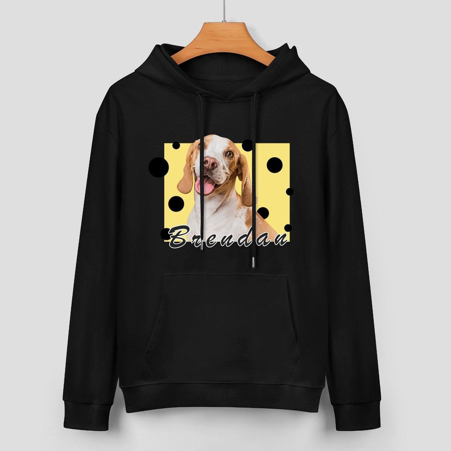 WEPRINTMEHoodieCustom Pet Face and Name cheese Unisex Cotton Hoodie