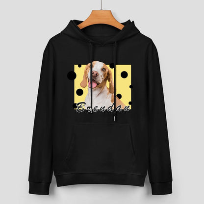 WEPRINTMEHoodieCustom Pet Face and Name cheese Unisex Cotton Hoodie