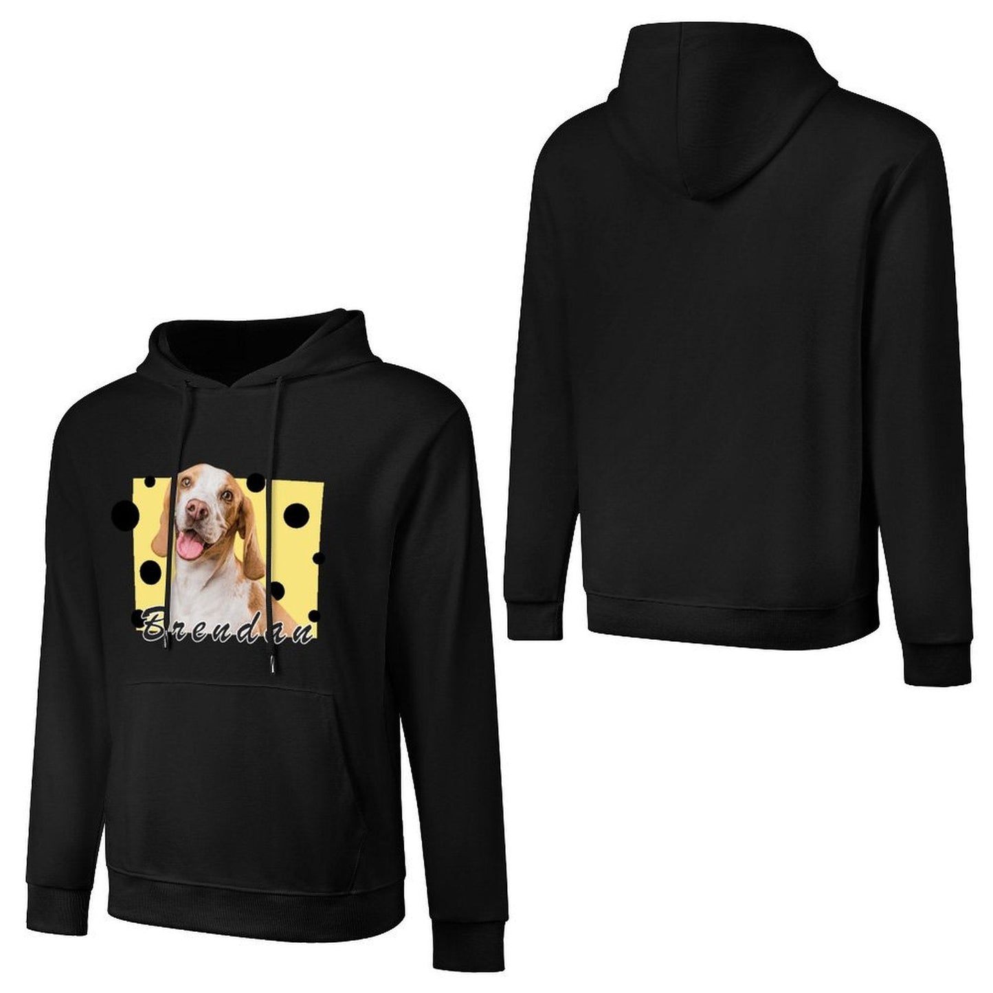 WEPRINTMEHoodieCustom Pet Face and Name cheese Unisex Cotton Hoodie