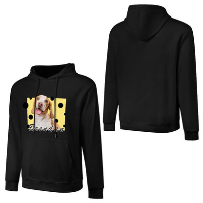 WEPRINTMEHoodieCustom Pet Face and Name cheese Unisex Cotton Hoodie