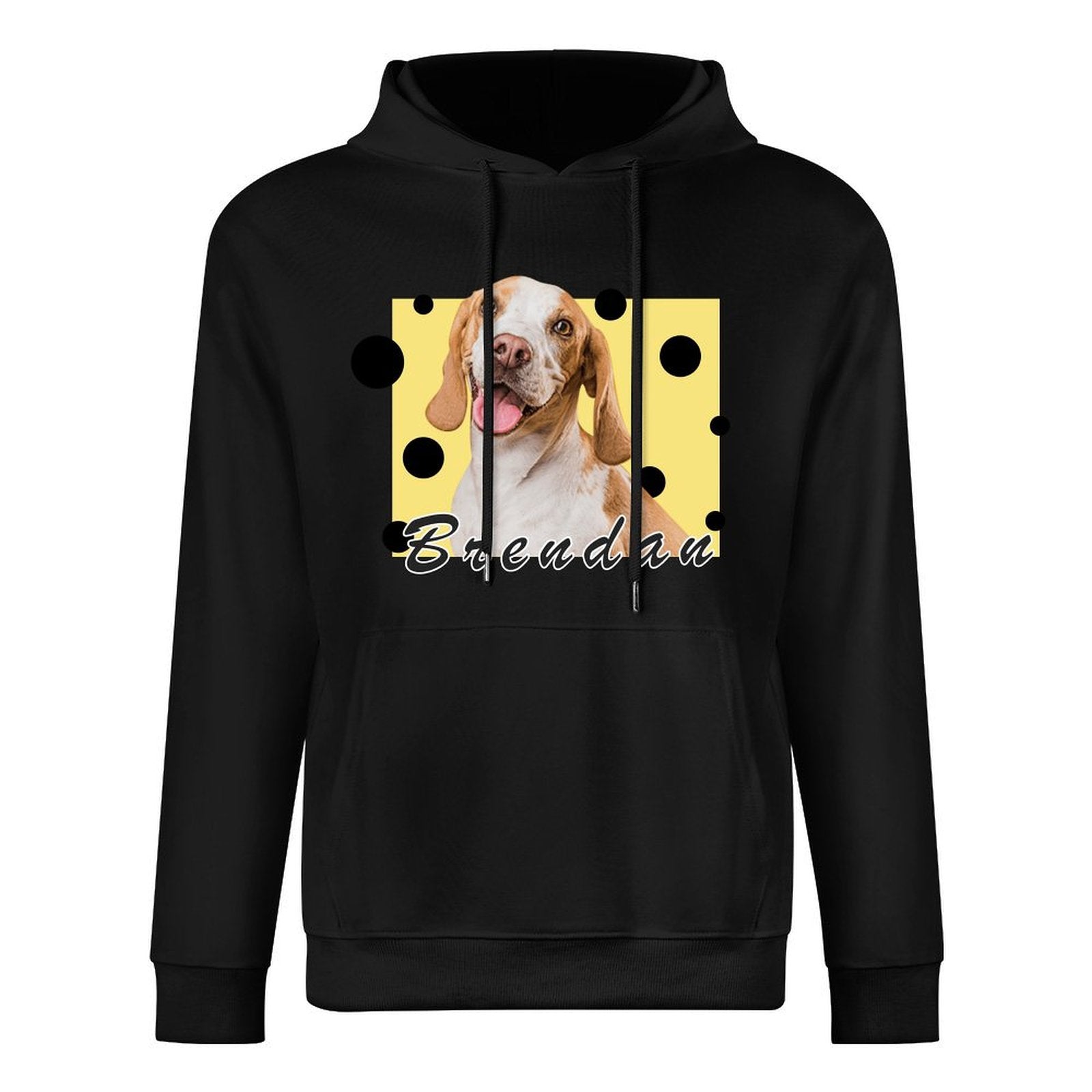 WEPRINTMEHoodieCustom Pet Face and Name cheese Unisex Cotton Hoodie