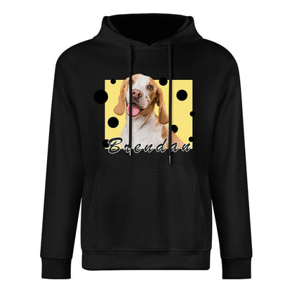 WEPRINTMEHoodieCustom Pet Face and Name cheese Unisex Cotton Hoodie