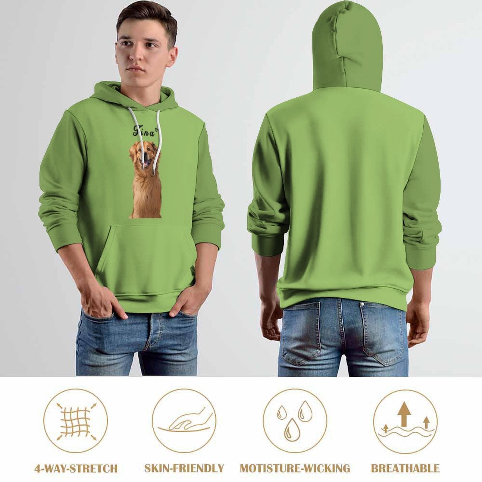 WEPRINTMEHoodieCustom Pet Face and Name Comic Pet Unisex Hoodie