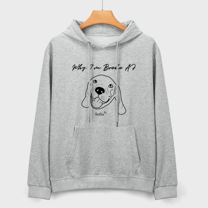 WEPRINTMEHoodieCustom Pet Face and Name Handdraw Unisex Cotton Hoodie