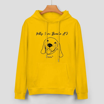 WEPRINTMEHoodieCustom Pet Face and Name Handdraw Unisex Cotton Hoodie