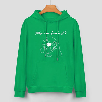 WEPRINTMEHoodieCustom Pet Face and Name Handdraw Unisex Cotton Hoodie