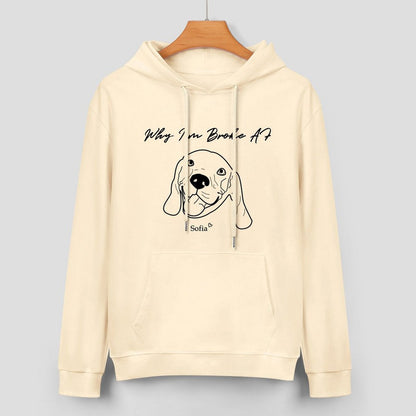 WEPRINTMEHoodieCustom Pet Face and Name Handdraw Unisex Cotton Hoodie