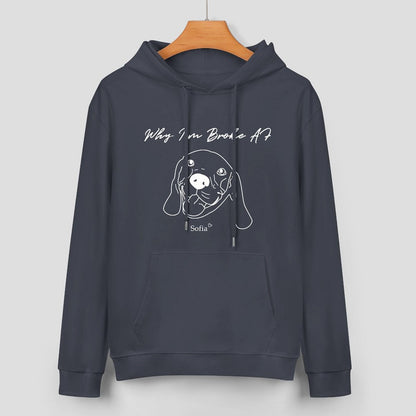 WEPRINTMEHoodieCustom Pet Face and Name Handdraw Unisex Cotton Hoodie