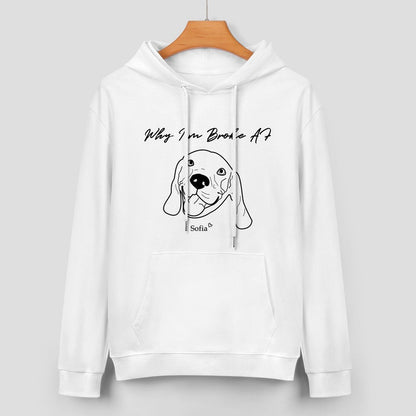 WEPRINTMEHoodieCustom Pet Face and Name Handdraw Unisex Cotton Hoodie