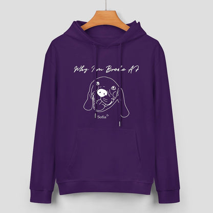 WEPRINTMEHoodieCustom Pet Face and Name Handdraw Unisex Cotton Hoodie