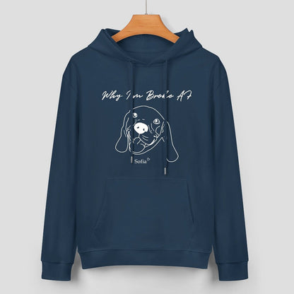 WEPRINTMEHoodieCustom Pet Face and Name Handdraw Unisex Cotton Hoodie