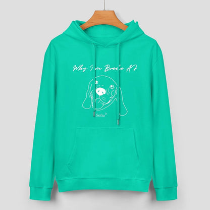 WEPRINTMEHoodieCustom Pet Face and Name Handdraw Unisex Cotton Hoodie
