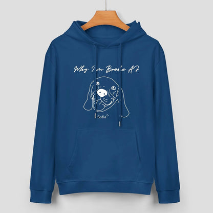 WEPRINTMEHoodieCustom Pet Face and Name Handdraw Unisex Cotton Hoodie