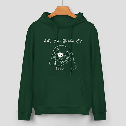 WEPRINTMEHoodieCustom Pet Face and Name Handdraw Unisex Cotton Hoodie