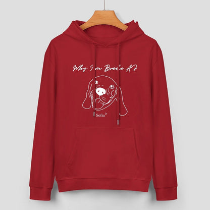 WEPRINTMEHoodieCustom Pet Face and Name Handdraw Unisex Cotton Hoodie