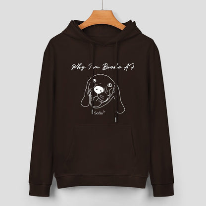 WEPRINTMEHoodieCustom Pet Face and Name Handdraw Unisex Cotton Hoodie