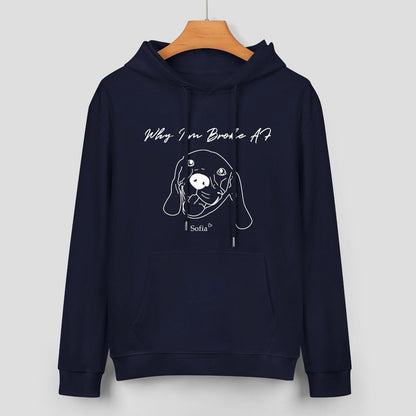 WEPRINTMEHoodieCustom Pet Face and Name Handdraw Unisex Cotton Hoodie
