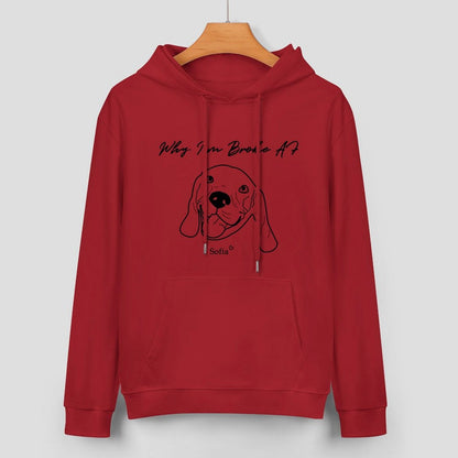 WEPRINTMEHoodieCustom Pet Face and Name Handdraw Unisex Cotton Hoodie