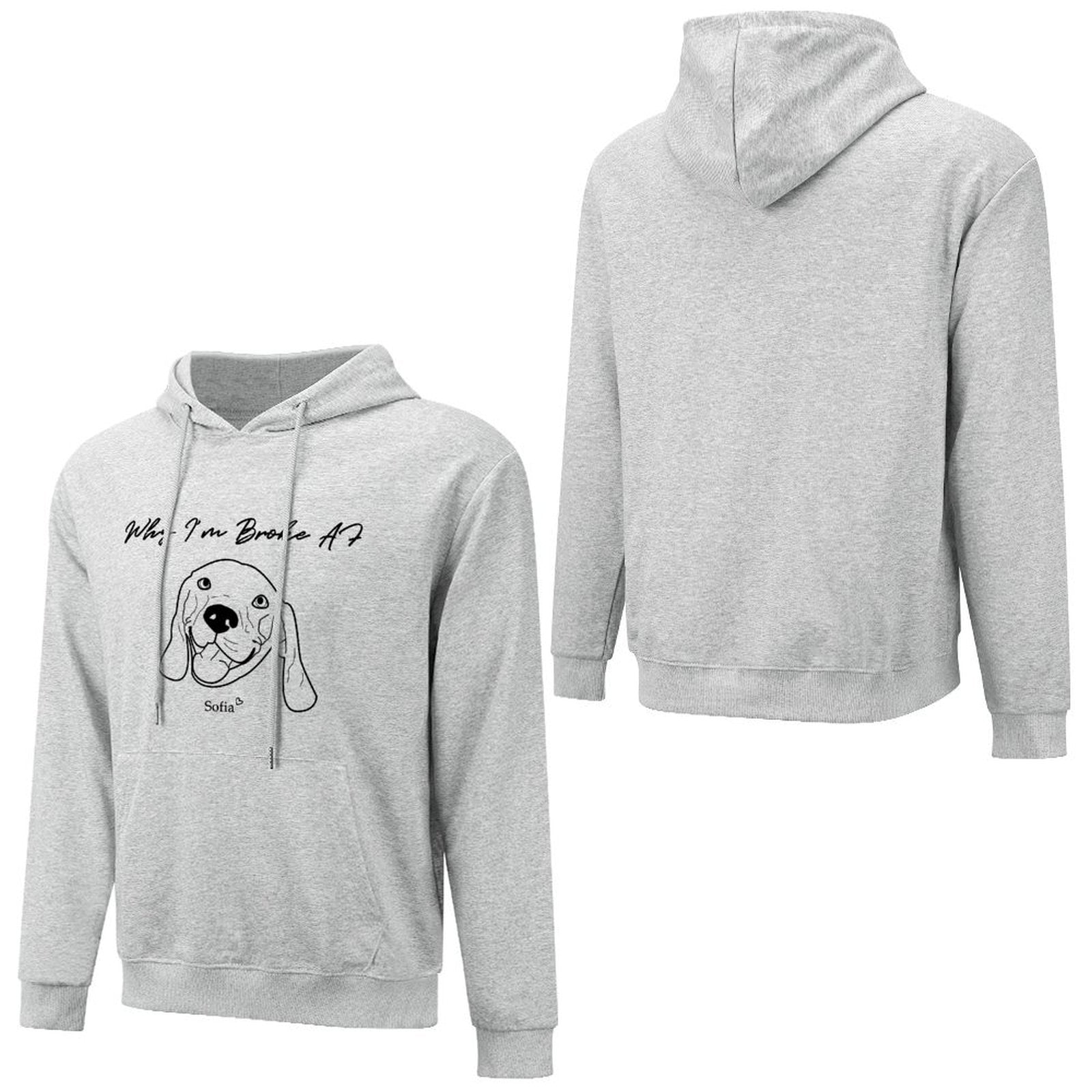 WEPRINTMEHoodieCustom Pet Face and Name Handdraw Unisex Cotton Hoodie
