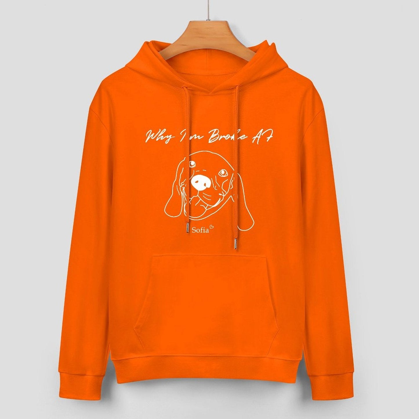 WEPRINTMEHoodieCustom Pet Face and Name Handdraw Unisex Cotton Hoodie