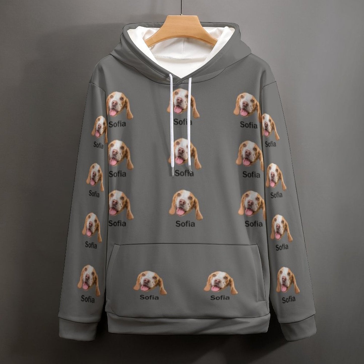 WEPRINTMEHoodieCustom Pet Face and Name Men's Hoodie