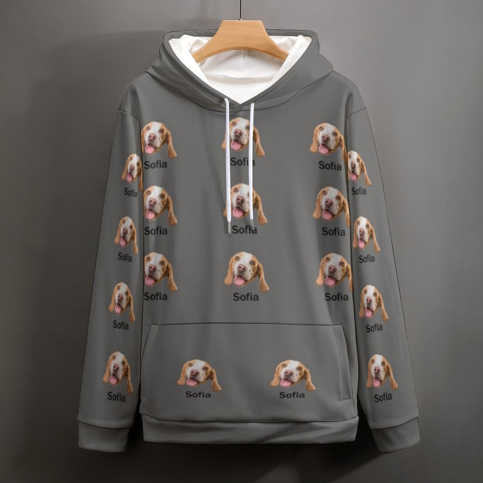 WEPRINTMEHoodieCustom Pet Face and Name Men's Hoodie