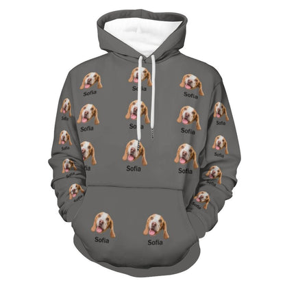 WEPRINTMEHoodieCustom Pet Face and Name Men's Hoodie