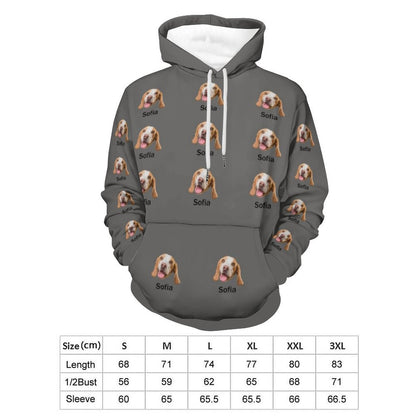 WEPRINTMEHoodieCustom Pet Face and Name Men's Hoodie