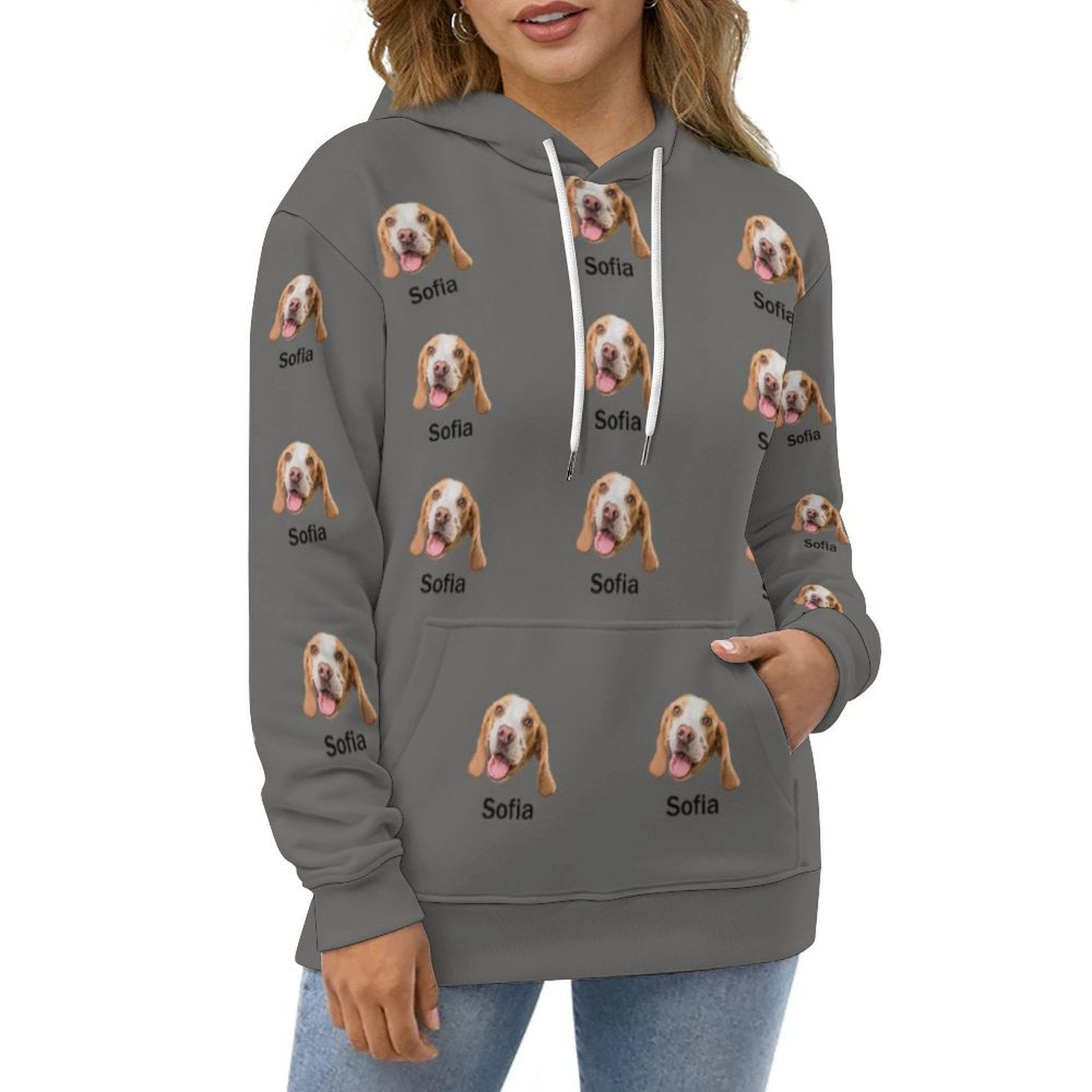 WEPRINTMEHoodieCustom Pet Face and Name Unisex Hoodie