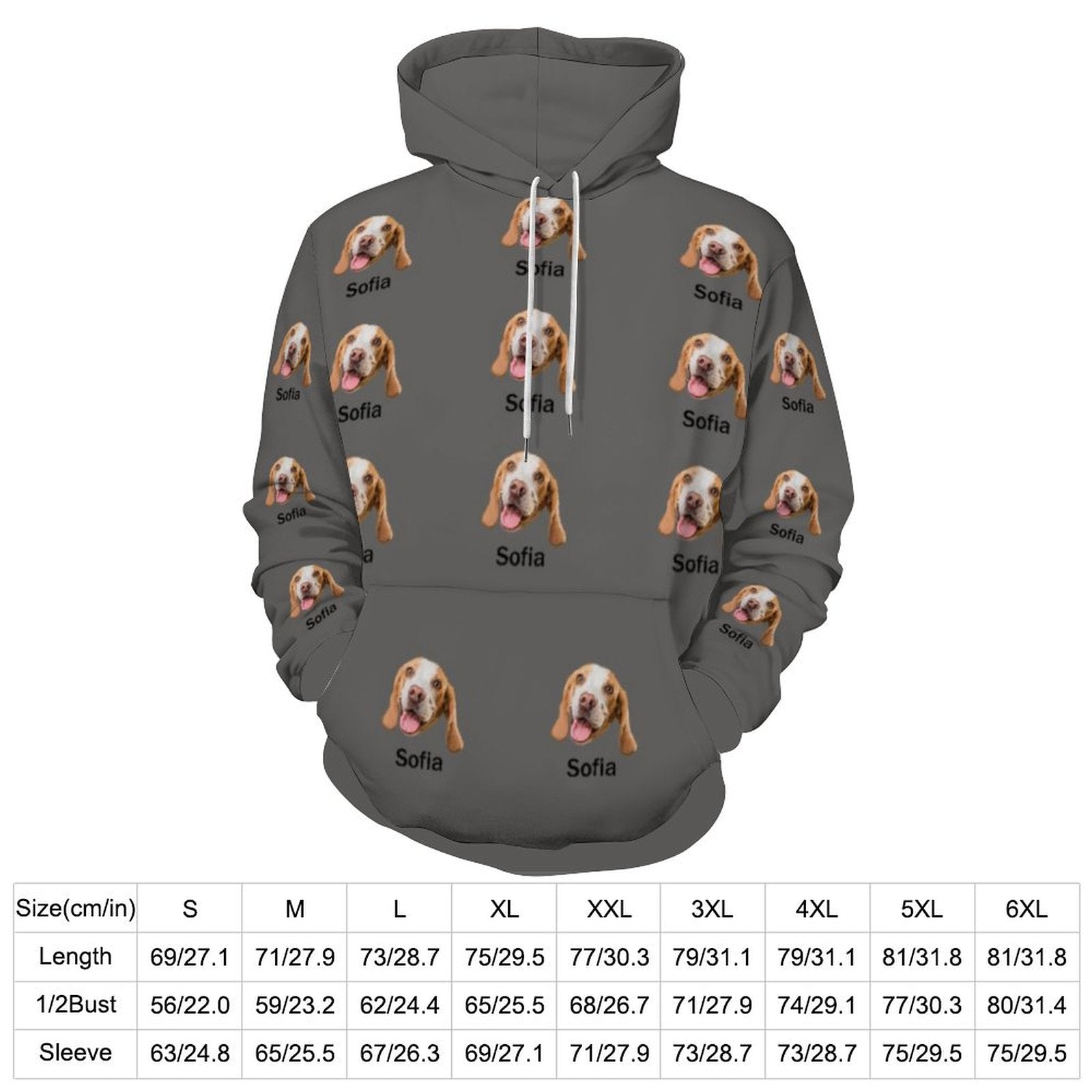 WEPRINTMEHoodieCustom Pet Face and Name Unisex Hoodie