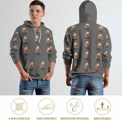 WEPRINTMEHoodieCustom Pet Face and Name Unisex Hoodie