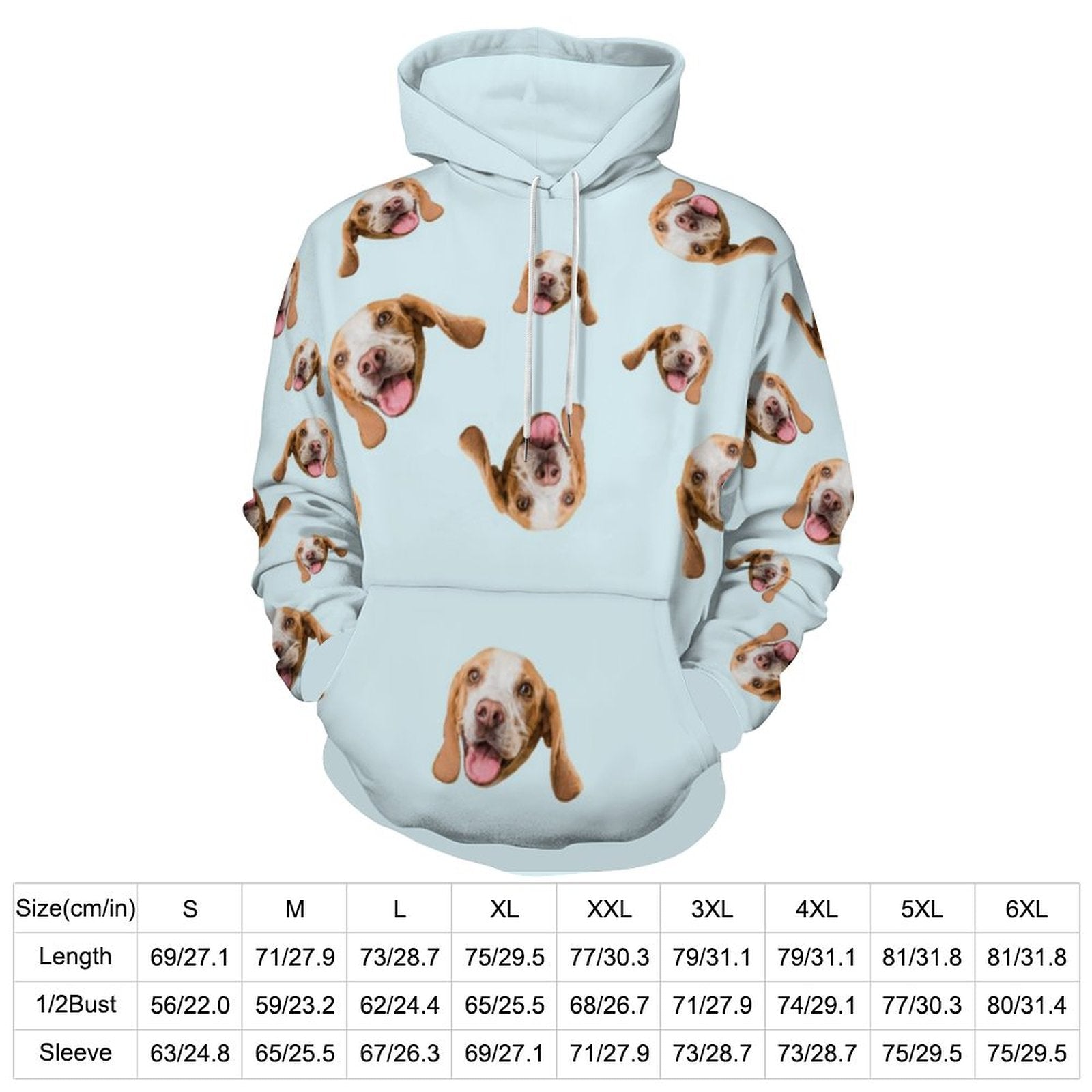WEPRINTMEHoodieCustom Pet Face Everywhere Unisex Hoodie