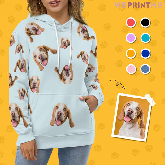 WEPRINTMEHoodieCustom Pet Face Everywhere Unisex Hoodie