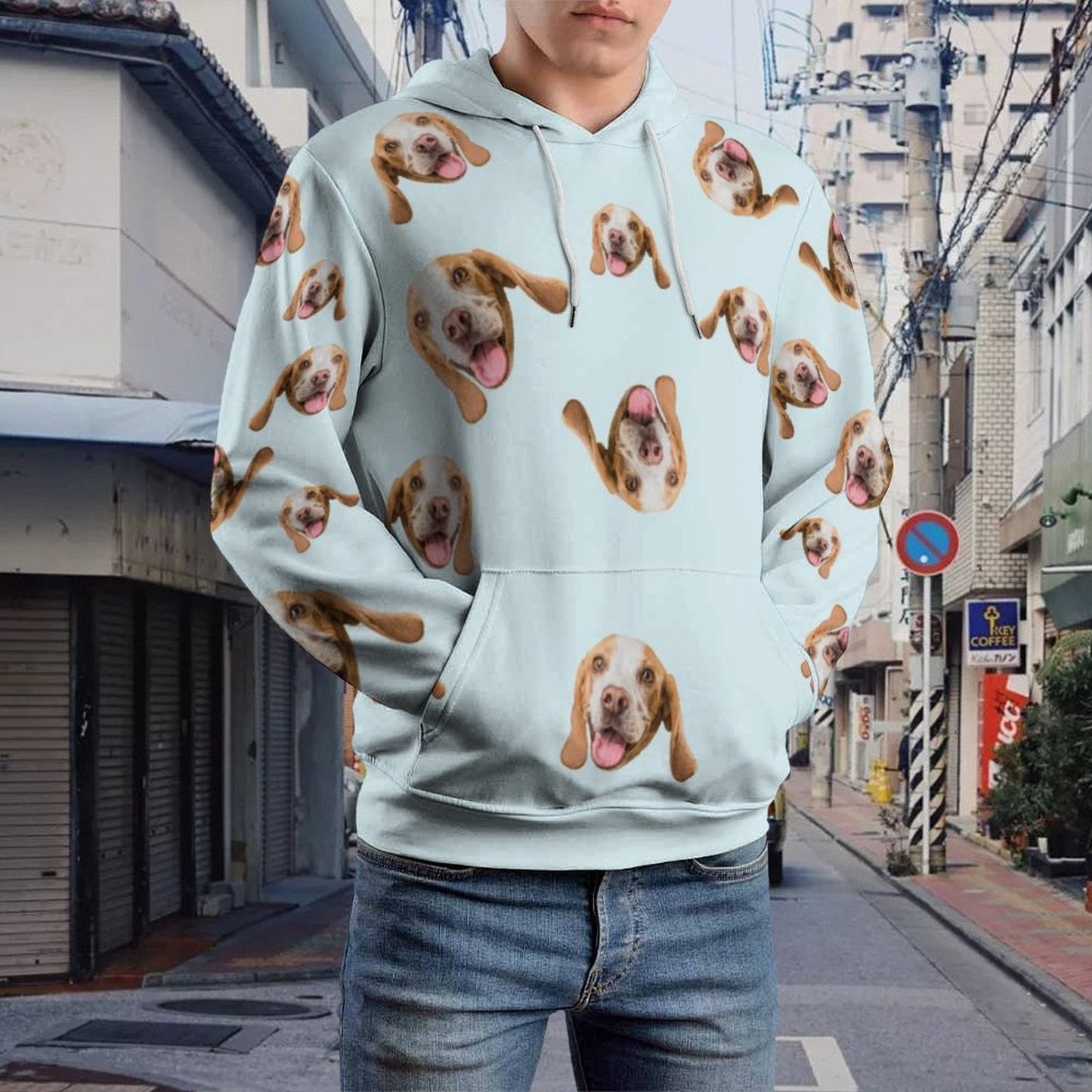 WEPRINTMEHoodieCustom Pet Face Everywhere Unisex Hoodie
