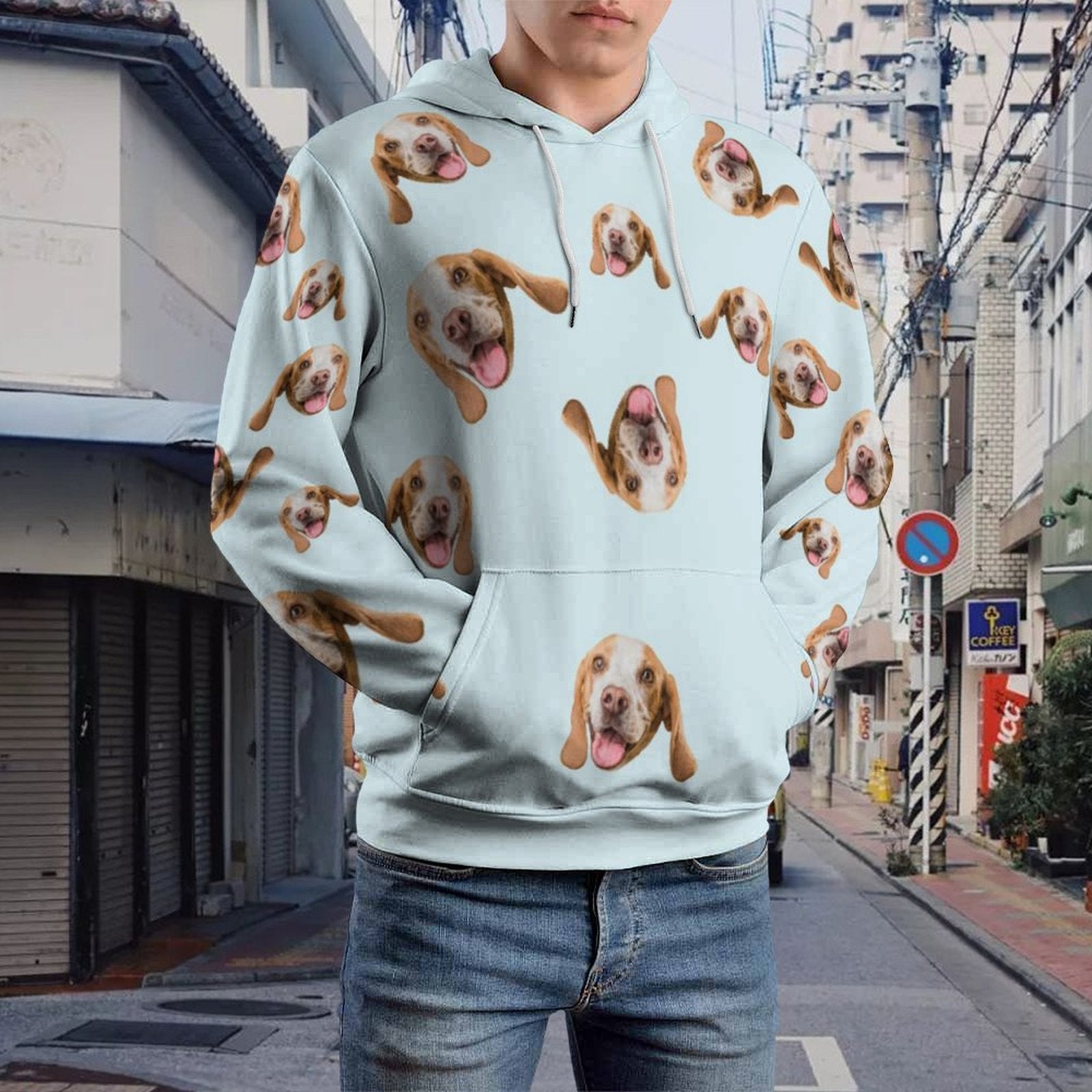 WEPRINTMEHoodieCustom Pet Face Everywhere Unisex Hoodie