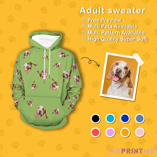 WEPRINTMEHoodieCustom Pet Face Pet Everywhere Men's Hoodie