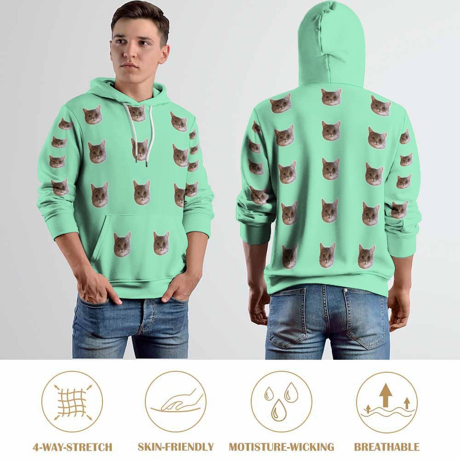 WEPRINTMEHoodieCustom Pet Face Unisex Hoodie